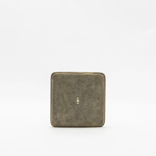 2020s Shagreen Vase With Brass Details by R&y Augousti For Sale - Image 5 of 7