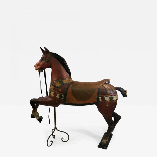 Antique Carved Turn of the Century Carousel Horse For Sale - Image 11 of 11