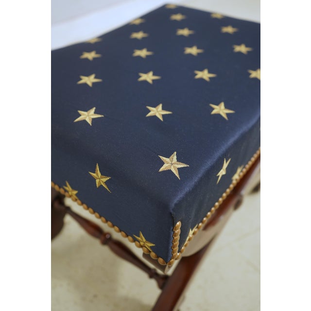Vintage Federal Style Bench W. Brand New Upholstery For Sale - Image 10 of 12
