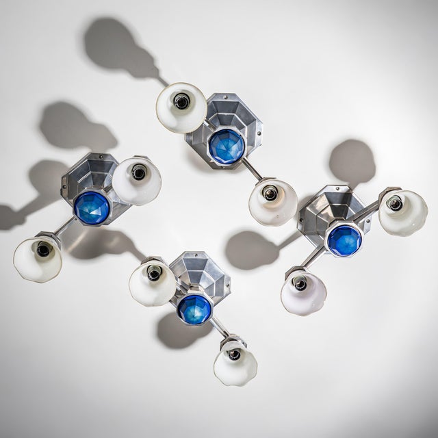 1930s Art Deco Railway Ceiling Lights - Set of Four For Sale - Image 9 of 9