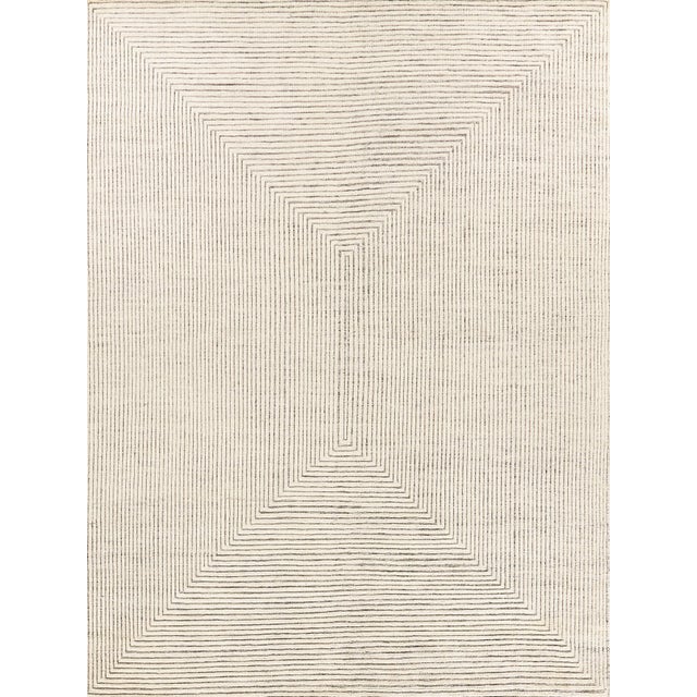 Ivory Exquisite Rugs Crescent Hand-Knotted New Zealand Wool Ivory Rug-14'X18' For Sale - Image 8 of 8