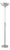 Modern Luna Bella Torchiere Floor Lamp 70" H - Satin Nickel/White Shade, Satin Nickel Body, Modern Design, Dimmable, Bulb Included For Sale