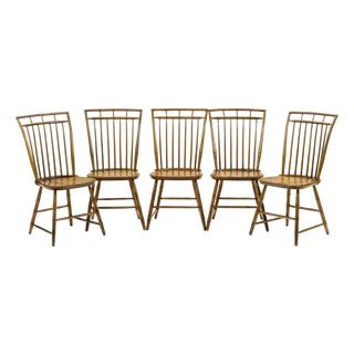 Set of Five 19th C. American Bird Cage Windsor Chairs For Sale