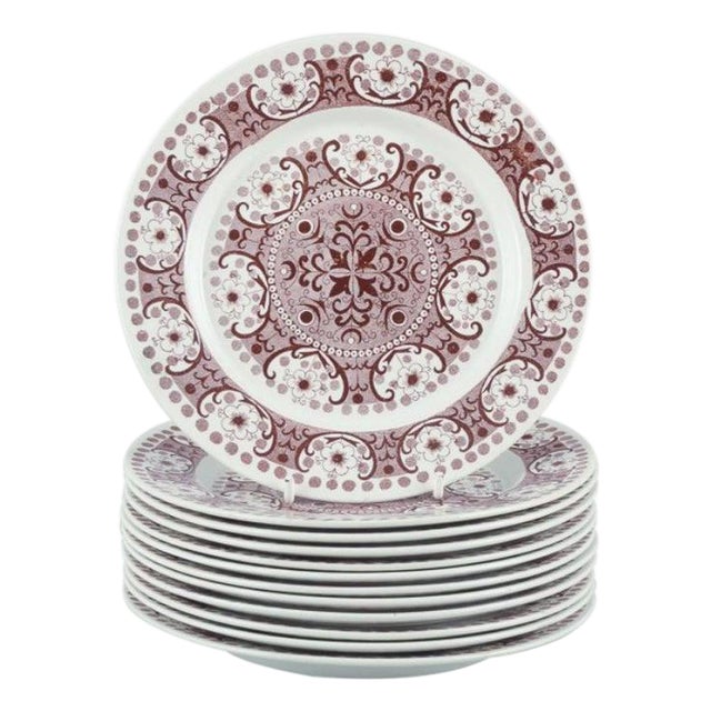 Ali Faience Plates by Raija Uosikkinen for Arabia, Finland, 1960s, Set of 12 For Sale