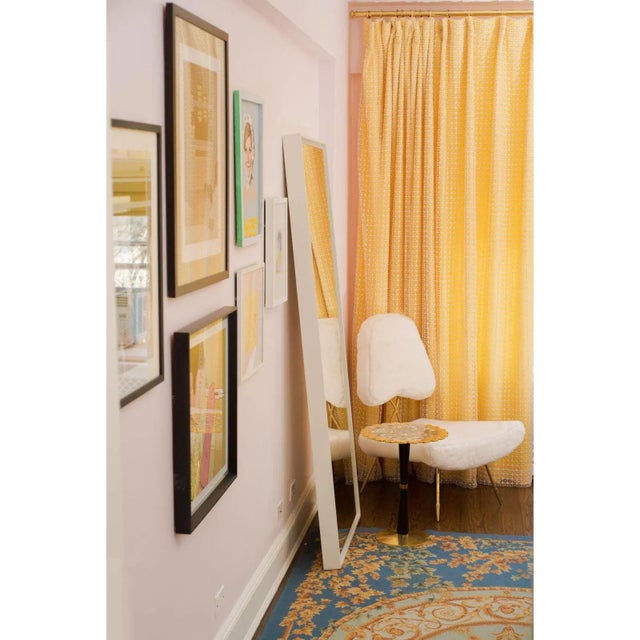 Contemporary Last call.Contemporary Designer Golden Cornflower Color Organic Linen Fabric- Over 4 Yards For Sale - Image 3 of 4