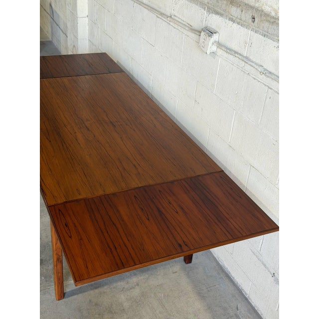 1960s Rosewood Dining Table With Expandable Pull Out Draw Leaves Sejling Skabe Denmark 1960s For Sale - Image 5 of 9