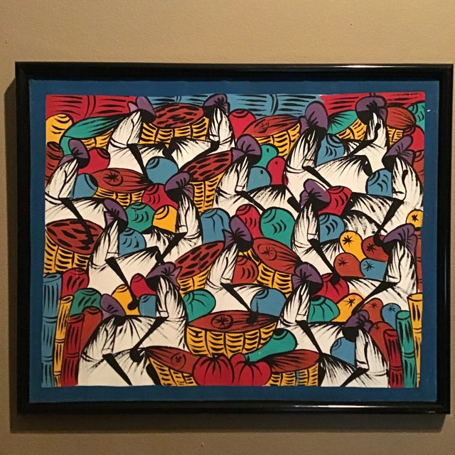 “Market Day” Mid Century Haitian Oil on Canvas Painting We ALWAYS accept reasonable offers. Before it's gone forever......