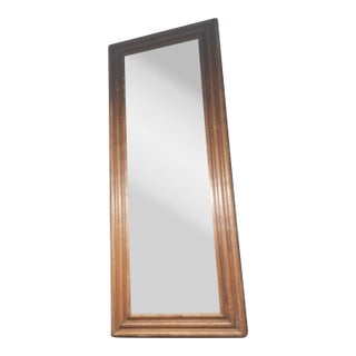 Vintage Midcentury Modern Wood Framed Mirror For Sale