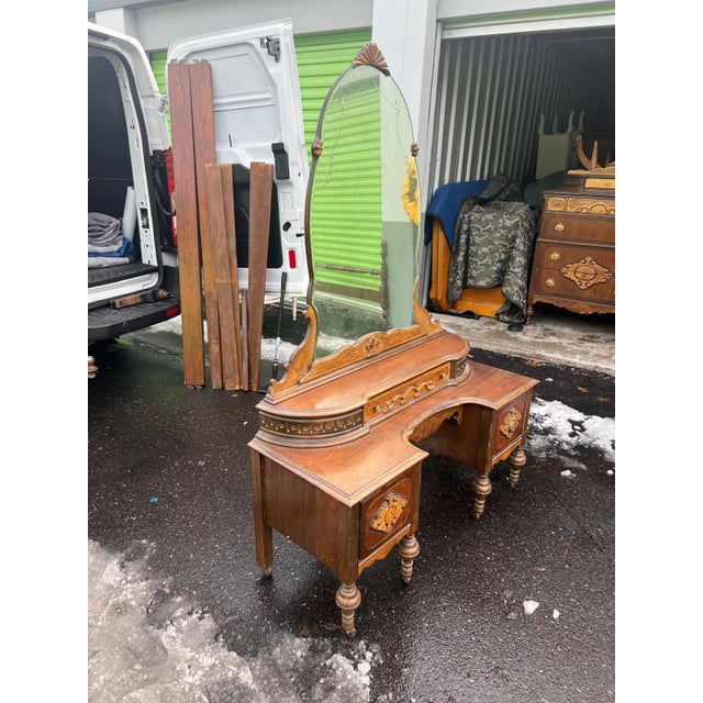 1900 - 1909 Antique Victorian Style Vanity With Mirror For Sale - Image 5 of 8