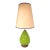 Mid 20th Century Green Glass Table Lamp With Original Shade For Sale