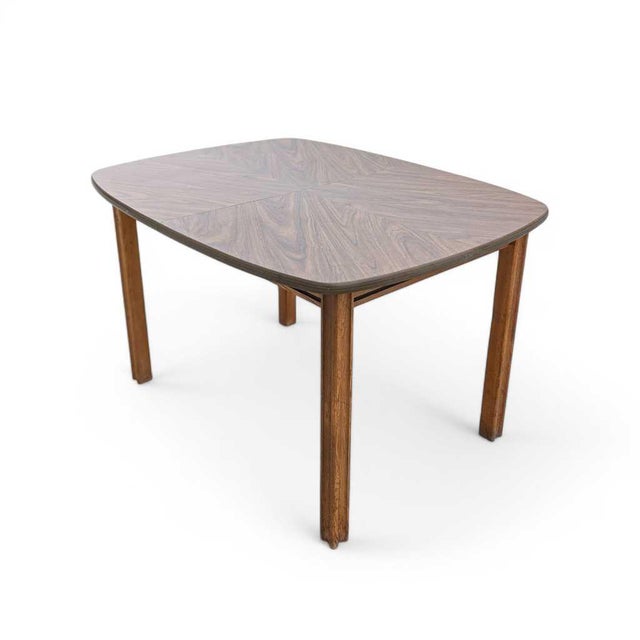 Mid-Century Modern Walnut-Look Laminate Dining Table For Sale - Image 16 of 16