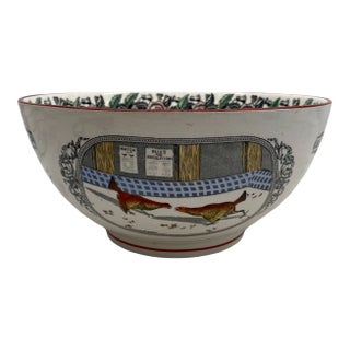 1920s English Adams “Old English Sports” Set to Cockfighting Bowl For Sale