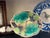 Antique majolica bread plate made in England by Wedgwood in the late 19th century. The plate is unmarked.