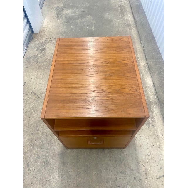 Copper 1980s Danish Teak Veneer File Cabinet. For Sale - Image 8 of 11