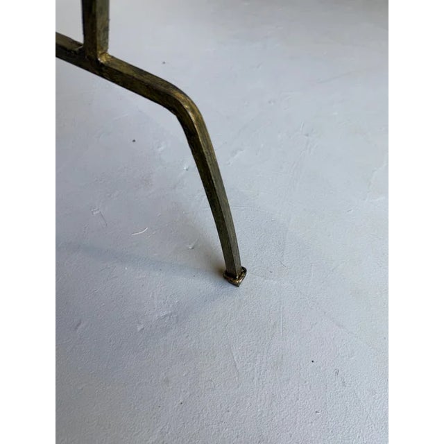 Pair of Spanish Mid-Century Modern Style Gilt Iron Benches With X-Stretchers For Sale - Image 11 of 18