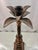 Metal Vintage Large Patinated Brass Palm Tree Column Candlestick Holder For Sale - Image 7 of 11