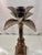 Metal Vintage LPatinated Brass Palm Tree Candlestick Holder For Sale - Image 7 of 11