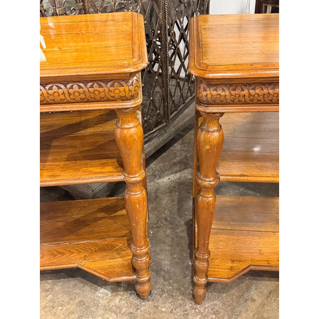 Traditional Pair of 19th C. French Oak Etageres For Sale - Image 3 of 8