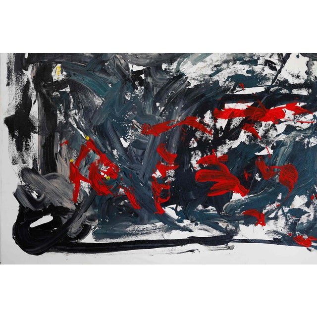 Vintage Abstract Painting on Canvas For Sale - Image 4 of 6