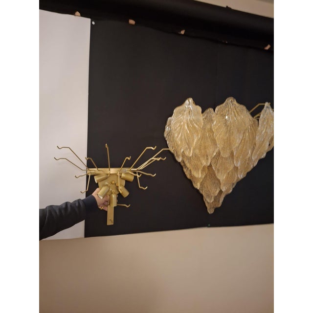 21st Century Amber Graniglia Leaves Sconces, a Pair For Sale - Image 9 of 9