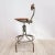 Brown Industrial Rotatable Steel and Leather Office Chair For Sale - Image 8 of 9