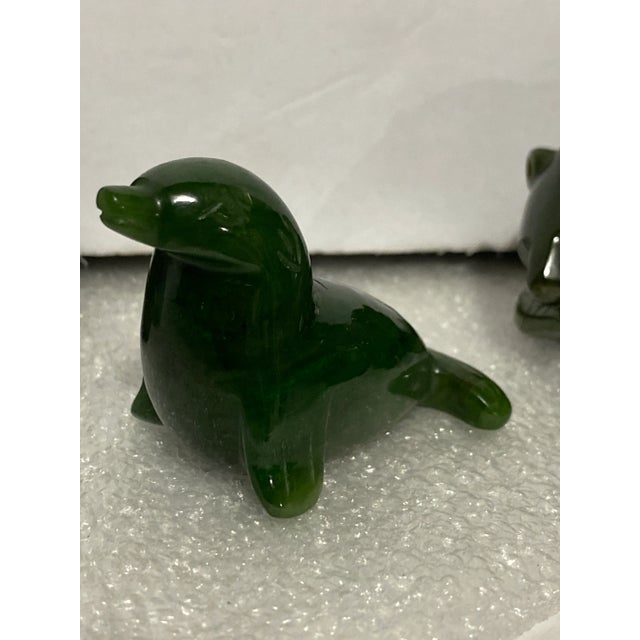 Figurative Vintage Carved Jade Animal Figurines - Set of 4 For Sale - Image 3 of 10