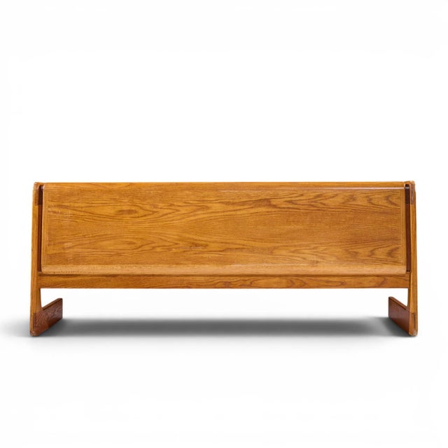 Lou Hodges Mid Century Oak Cantilever Executive Desk For Sale - Image 9 of 10