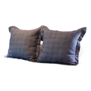 Pair of Custom Ralph Lauren Glen Plaid European Shams For Sale