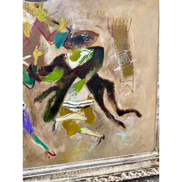 William Gropper, Large Oil Painting Klezmer Wedding Rabbis Judaica WPA Jewish Art William Gropper, c.1940's For Sale - Image 16 of 16
