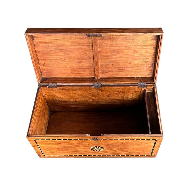 Wood Dutch Colonial Inlaid Camphorwood Trunk/Chest on Stand For Sale - Image 7 of 13
