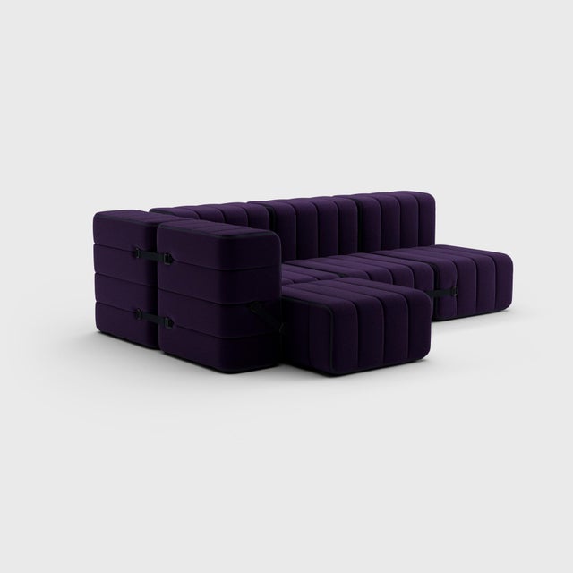 Modular Three-Seater Sofa in Jet Fabric by Ambivalenz, Set of 9 For Sale - Image 9 of 18