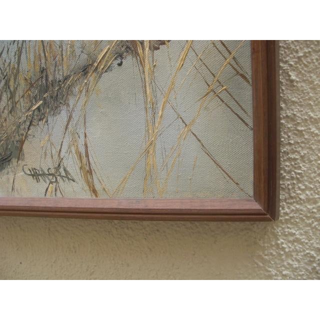 Wood Mid 20th Century Mountains and Beach Seascape Painting, Framed For Sale - Image 7 of 9