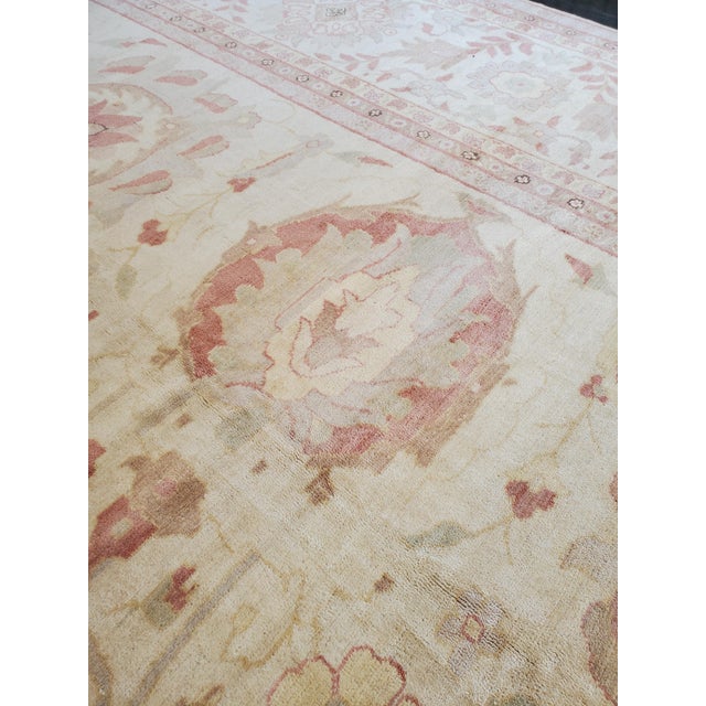 Antique Oushak Carpet, Handmade Turkish Oriental Rug, Beige, Taupe, Soft Gray For Sale - Image 17 of 18