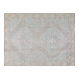 Oushak Hand Knotted Wool Rug, 9'2"x12'1" For Sale