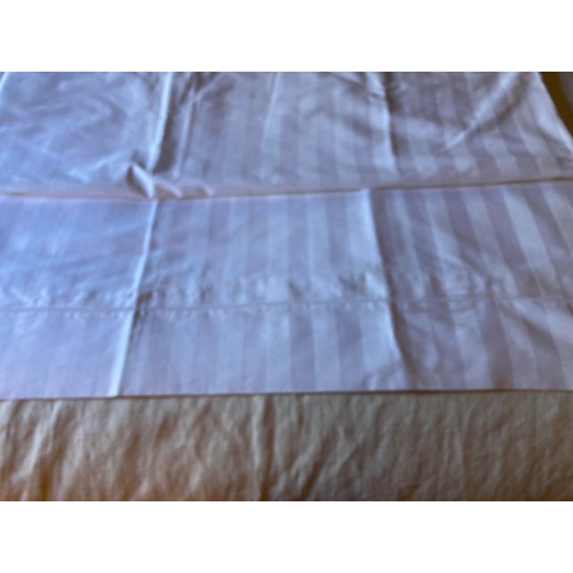 Textile Sferra Italian Made King Duvet Cover White on White Shadow Stripe For Sale - Image 7 of 9