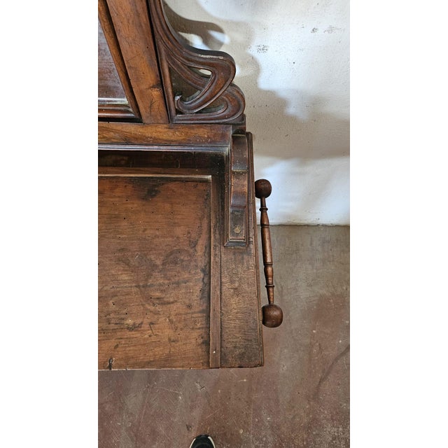 Italian Makeup Dressing Table in Walnut, in Worn conditions. Designed before 1890