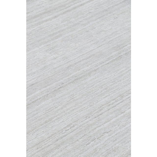 Contemporary Rug & Kilim’s Oversized Textural Rug in Solid Gray and Off-White Striae For Sale - Image 3 of 8
