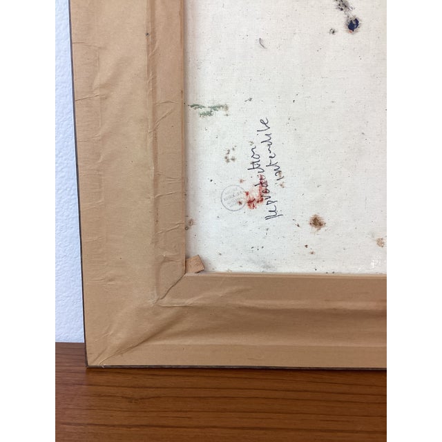 Vintage 1960s Original Abstract Lanscape Framed Art Painting by Jean Claude Mayodon For Sale - Image 11 of 11