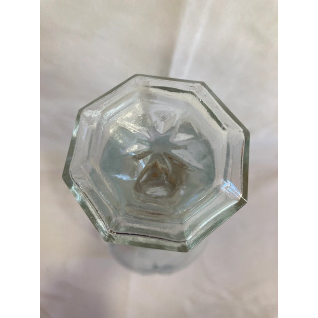 Art Deco Vintage Cut Glass Starburst Decanter With Stopper For Sale - Image 3 of 5