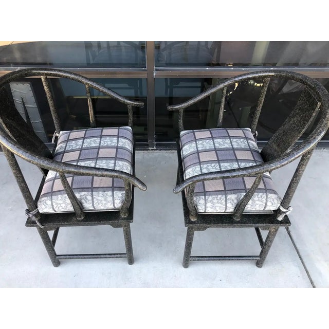 Modern Chinoiserie Marge Carson Custom Dining Chairs in Tortoise Finish - Set of 8 For Sale - Image 10 of 13