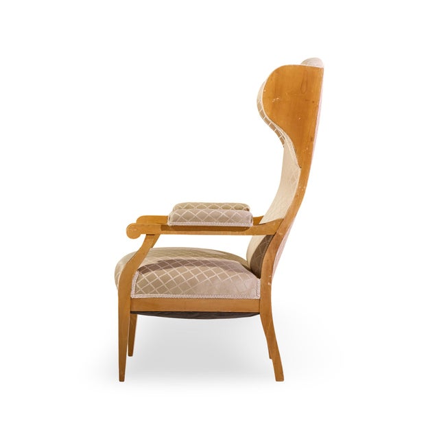 Wood Frits Henningsen Style Swedish Biedermeier Wingback Lounge Chairs - Pair For Sale - Image 7 of 12