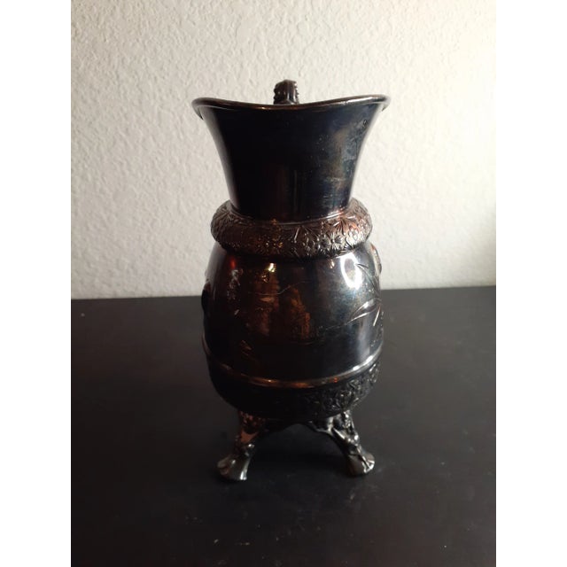 Antique Dated 1924 Ornate Bombay & Co Silver Pedestal Mini Pitcher- Set of 2 For Sale In Dallas - Image 6 of 9