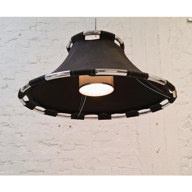 Black and Chrome Ceiling Lamp by Anna Ehrner for Ateljé Lyktan, 1970s For Sale - Image 4 of 12