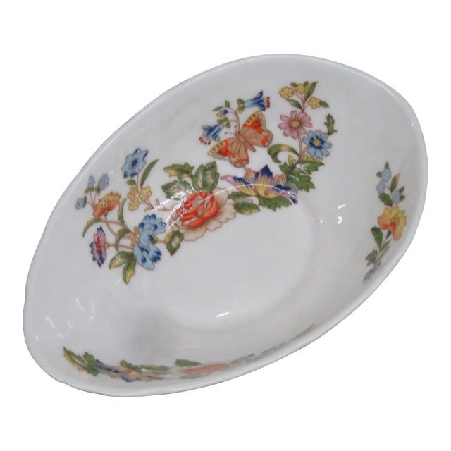 Aynsley Cottage Garden Butterflies and Floral English Bone China Bowl 4585b For Sale