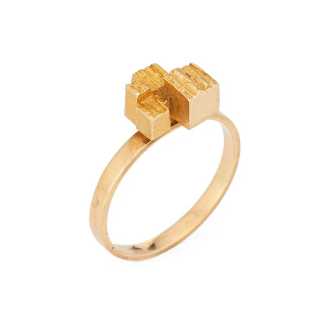 Stylish vintage Lapponia ring (circa 1960s) crafted in 18 karat yellow gold. Founded in the 1960s, Lapponia was developed...