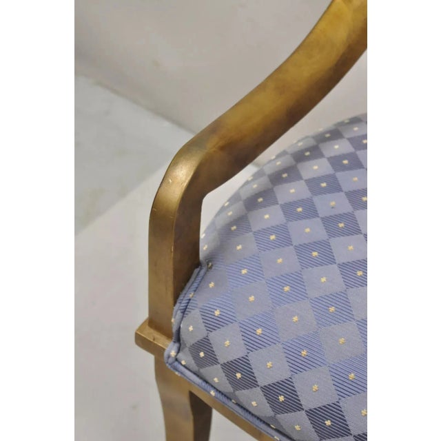 Vintage Italian Hollywood Regency Gold Gilt Wood Saber Leg Lounge Chairs - Pair For Sale - Image 11 of 12