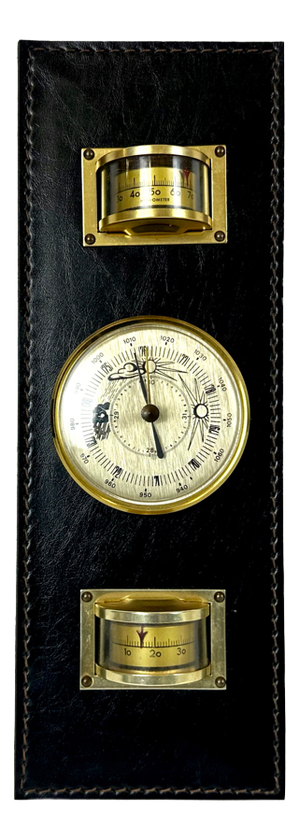 Vintage German Leather Fisher's Weather Station, 1980s