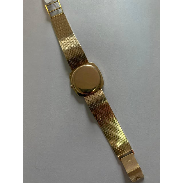 Early 21st Century Rolex Cellini White Round Cushion Dial 14 Karat Yellow Gold Vintage Watch For Sale - Image 5 of 11