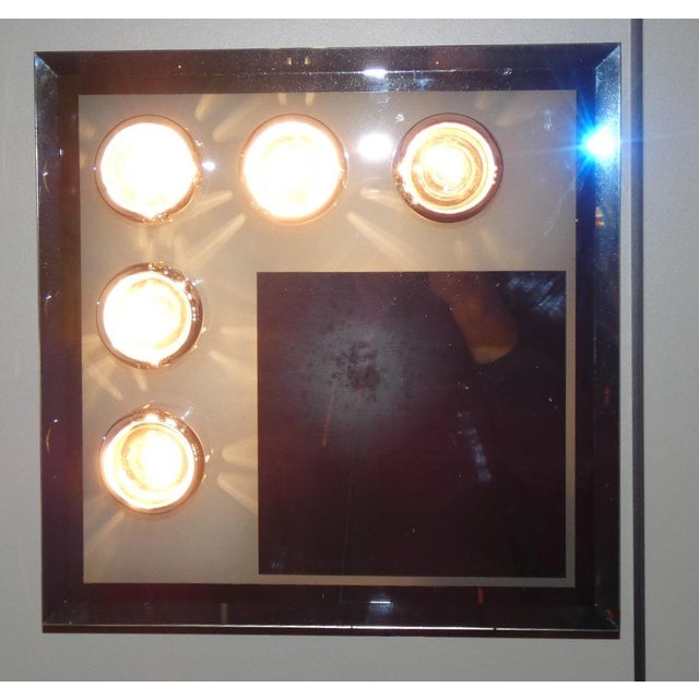 Chrome-Plated Steel Wall Lamp with Mirror and Lights, 1970s For Sale - Image 11 of 15