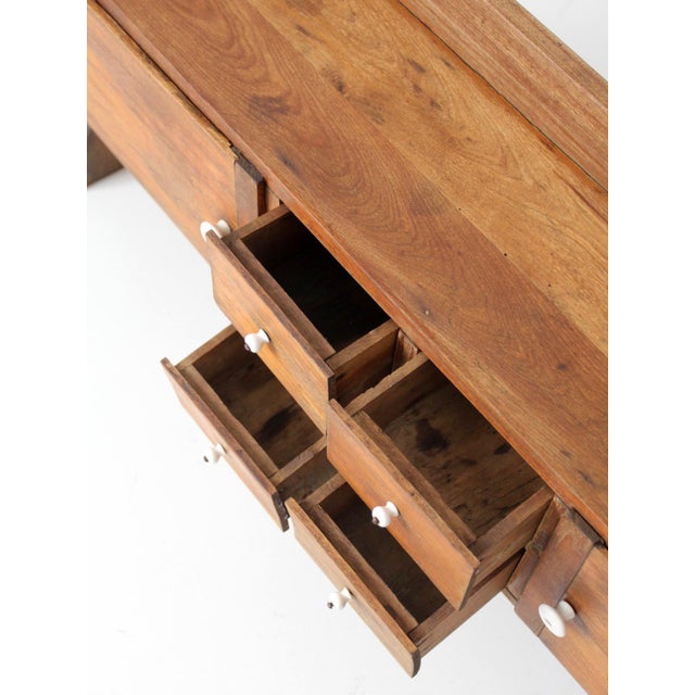 Antique Primitive Tabletop Cabinet With Drawers and Cupboards For Sale - Image 9 of 17